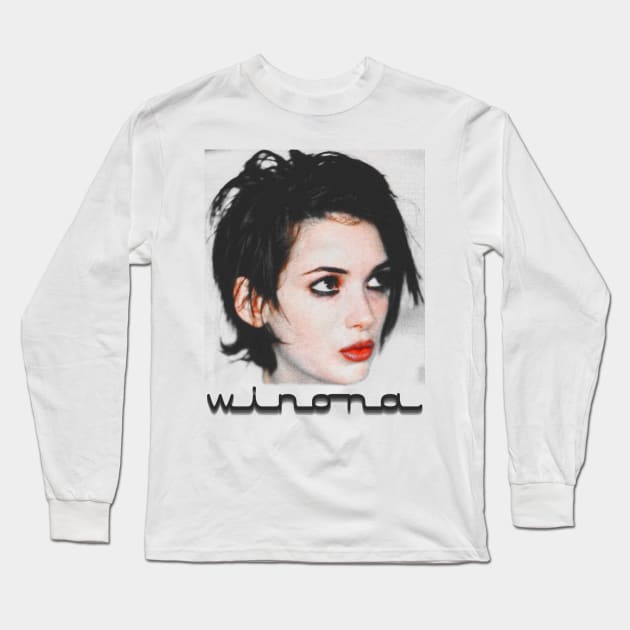 Winona Ryder // Retro 90s Fan Art Long Sleeve T-Shirt by darklordpug